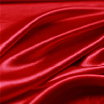 Tela de seda satinada roja