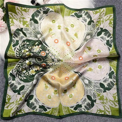 Bufanda de seda estampada verde